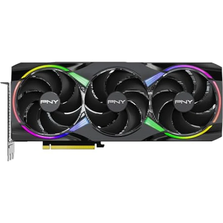 PNY GeForce RTX™ 5080 16GB ARGB OC Triple Fan Grafikkarte DLSS 4, Schwarz – Bild 3