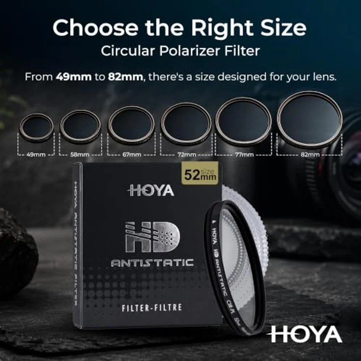 Hoya CIR-PL HD Antistatic, 52mm Polfilter zur Reflexionskontrolle und Farbsättigung, staub- und wasserabweisend – Bild 8