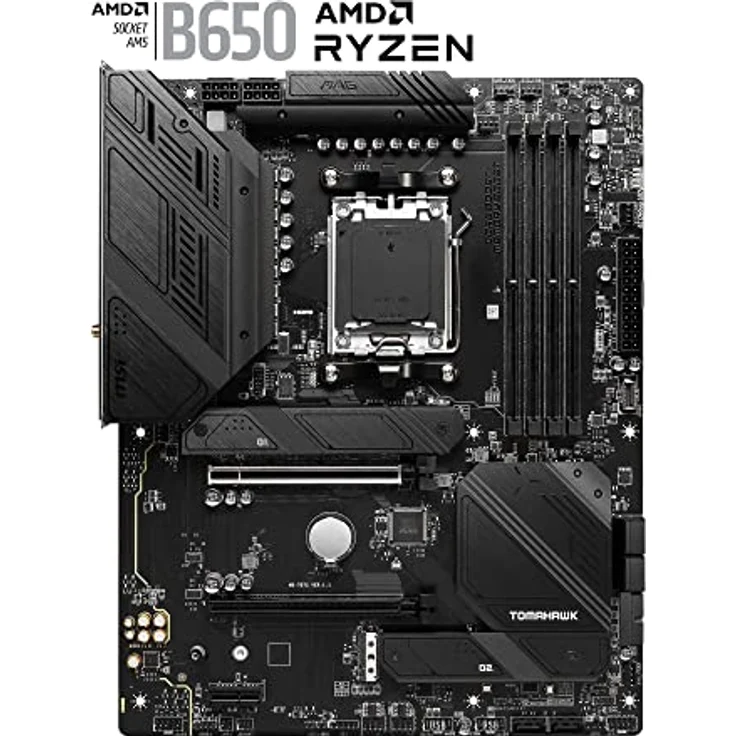 MSI MPG B650 Tomahawk WiFi Mainboard, ATX - Unterstützt AMD Ryzen 7000 Serie Prozessoren, AM5-14 Duet Rail 80A VRM, DDR5 Memory Boost 6400+MHz/OC, 2 x PCIe 4.0 x16, 3X M.2 Gen4, Wi-Fi 6E – Bild 2