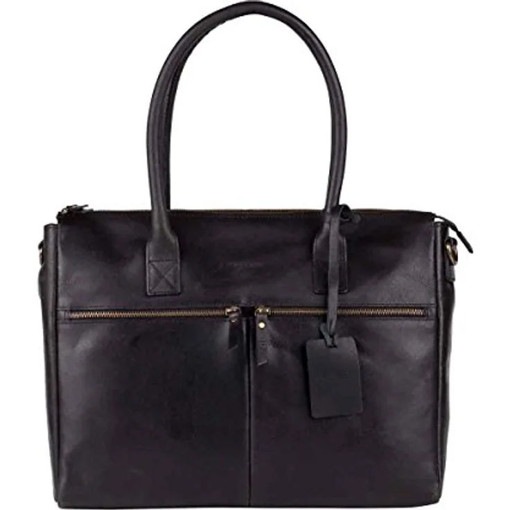 Burkely Fundamentals Vintage Valerie, Notebooktasche für Laptops bis 15,6 Zoll, Schwarz, mit gepolstertem Fach und verstellbarem Schulterriemen