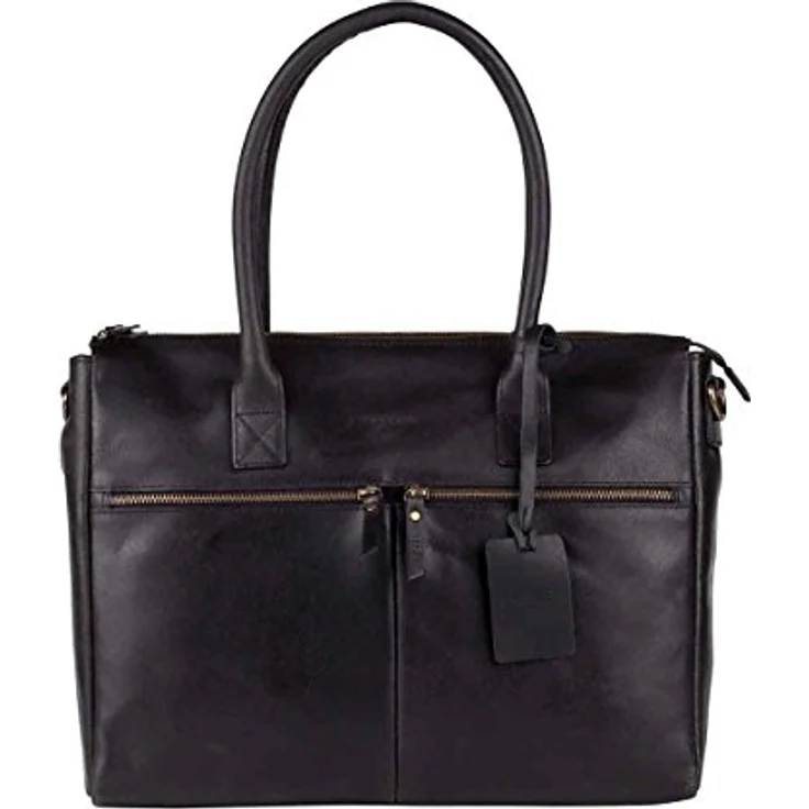 Burkely Fundamentals Vintage Valerie, Notebooktasche für Laptops bis 15,6 Zoll, Schwarz, mit gepolstertem Fach und verstellbarem Schulterriemen – Bild 1