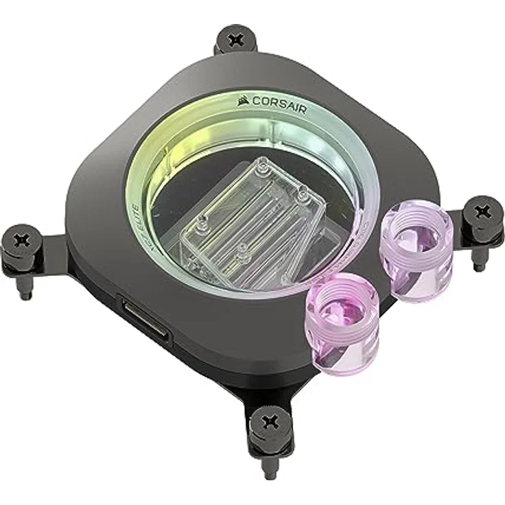 Corsair iCUE LINK XC7 RGB Elite CPU-Wasserkühler - Transparente Durchflusskammer - 24 RGB-LEDs - Kompatibel mit Intel LGA 1700, AMD AM5 und älter - Stealth-Grau – Bild 1