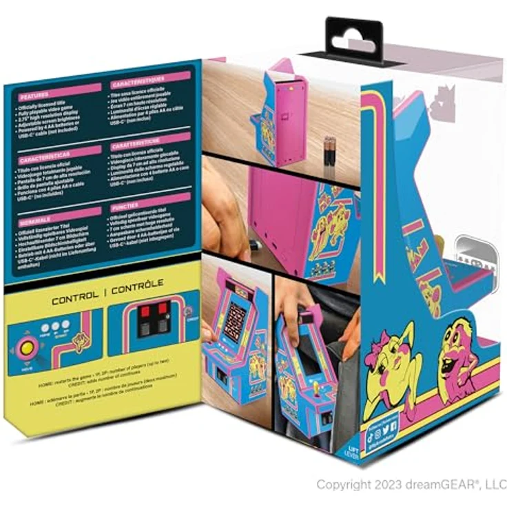 My Arcade MS.PAC-MAN MICRO PLAYER PRO, Retro-Arcade-Automat mit 2.75" Hochformat-Display, integriertem Lautsprecher und USB-C®-Stromversorgung – Bild 8