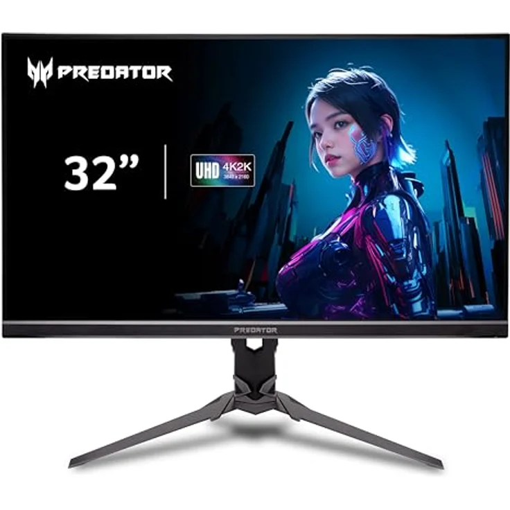 Acer Predator XB323QK V4 Gaming Monitor 31,5 Zoll (80 cm), 4K UHD, Agile Splendor IPS, 160Hz, FreeSync Premium, höhenverstellbar, drehbar – Bild 1