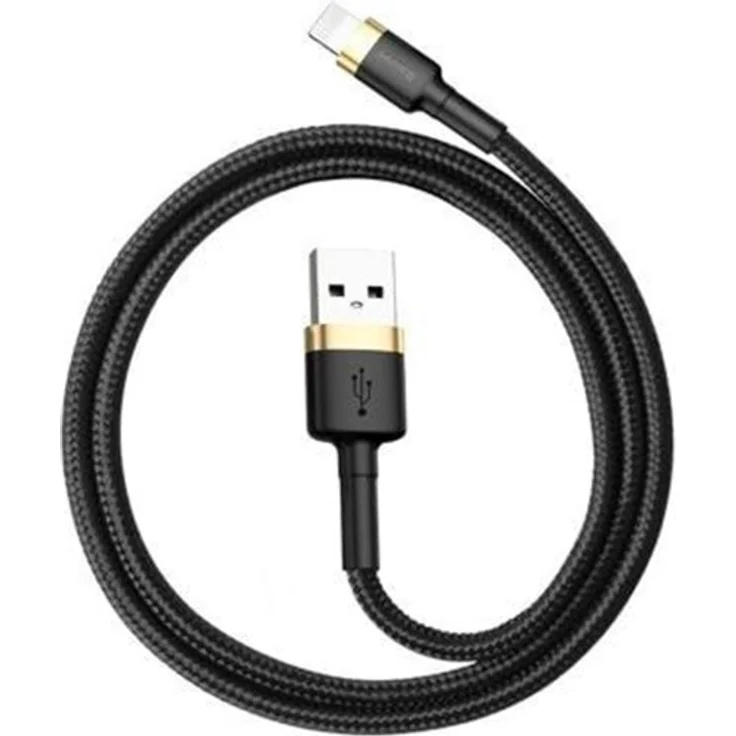 Baseus Cafule USB Lightning Kabel, 2.4A Ladeleistung, 480 Mbps Datentransfer, 1m, Gold+Schwarz