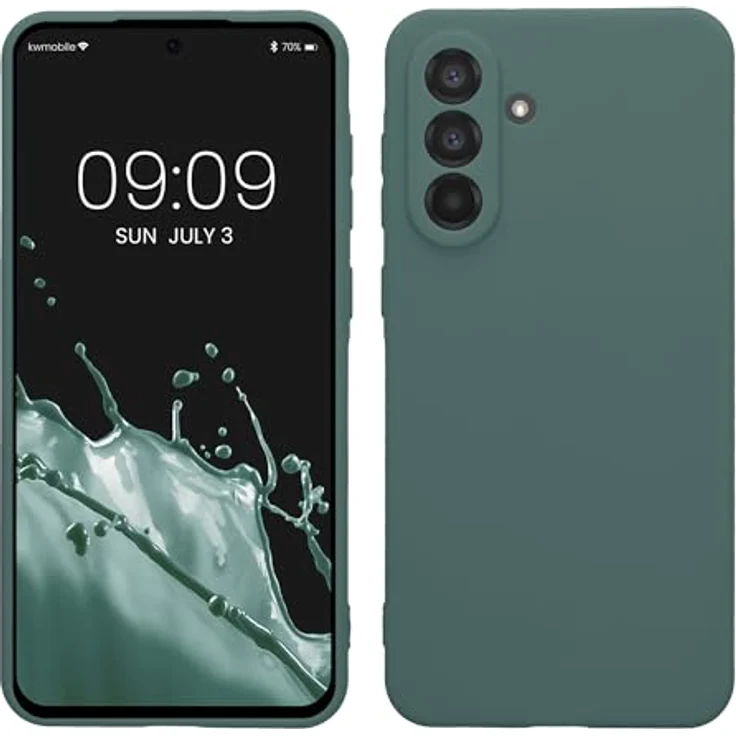 kwmobile Handyhülle für Samsung Galaxy A56 5G - weiches TPU Silikon Case in Blaugrün, flexibles und rutschfestes Cover mit präzisen Kameralöchern – Bild 1