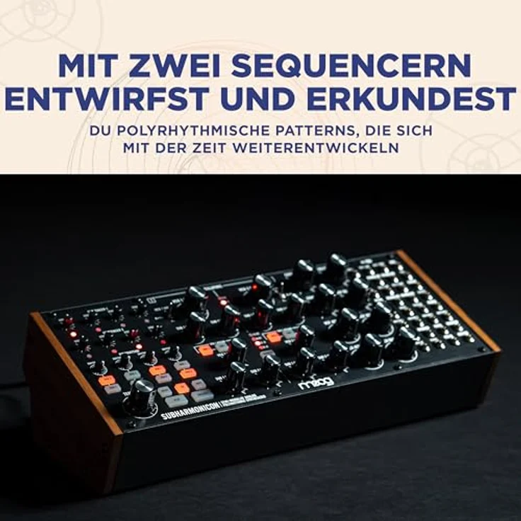 Moog Subharmonicon, halbmodularer Analog-Synthesizer mit zwei Hauptoszillatoren, vier Suboszillatoren und 24dB Lowpass-Filter, Schwarz – Bild 5