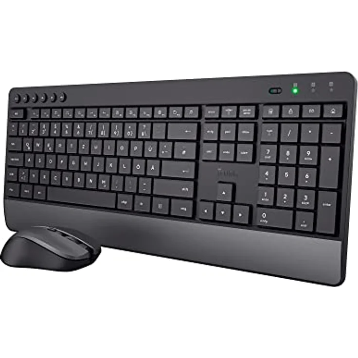 Trust Trezo Tastatur Maus Set Kabellos, Deutsches QWERTZ-Layout, Nachhaltiges Design, Kabellose mit Funkmaus, Leise und Ergonomische Combo, 48 Monaten Batterielaufzeit, 2.4 GHz, PC, Laptop, Schwarz – Bild 1