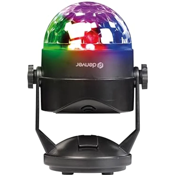 DENVER LED-Discokugel LDB-319, batteriebetrieben mit Fernbedienung, 8000 Stunden LED-Lebensdauer, inkl. Saugnapf und Tischständer – Bild 2