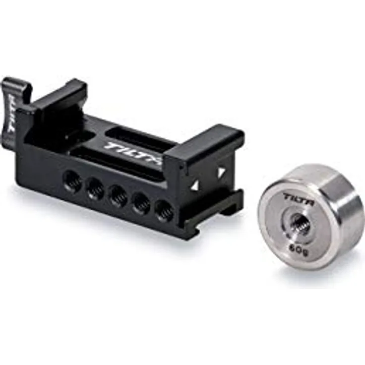 Tilta Schnellspanner Grundplatte Gegengewichtsadapter für DJI RS4/RS4 Pro/RS3/RS3 Pro/RS2/RSC2 mit 60g Gegengewicht und Dual Cold Shoe Mounts TGA-BCA, Aluminium légé