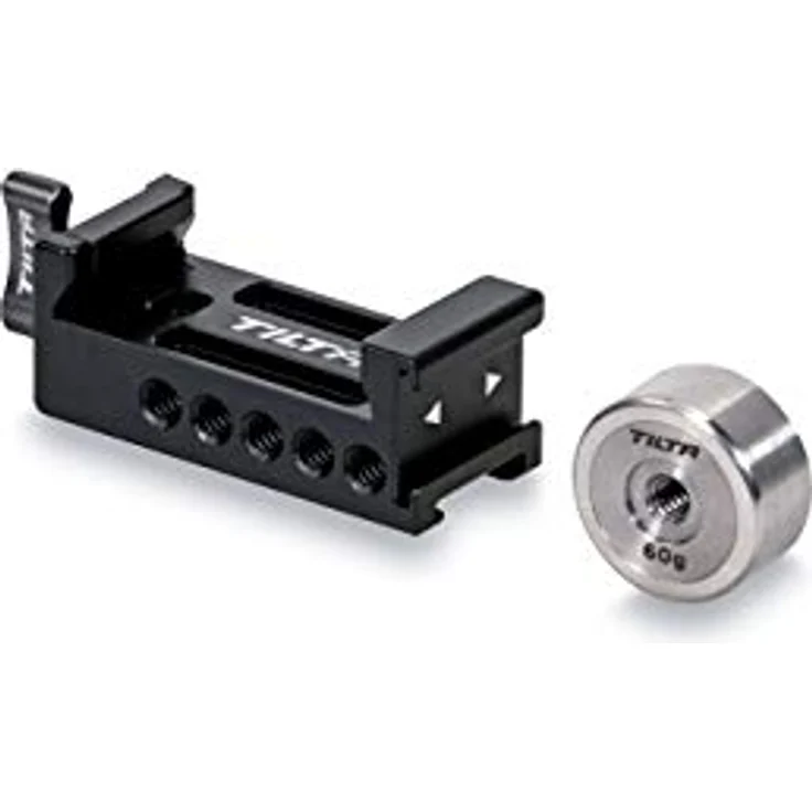 Tilta Schnellspanner Grundplatte Gegengewichtsadapter für DJI RS4/RS4 Pro/RS3/RS3 Pro/RS2/RSC2 mit 60g Gegengewicht und Dual Cold Shoe Mounts TGA-BCA, Aluminium légé – Bild 1