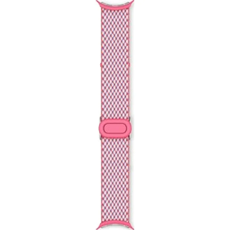 Google Pixel Watch 3 (45mm), Woven Band, Peony, Uhrenarmband aus Kunststoff, Edelstahl und recyceltem Polyester-Garn, Rosa
