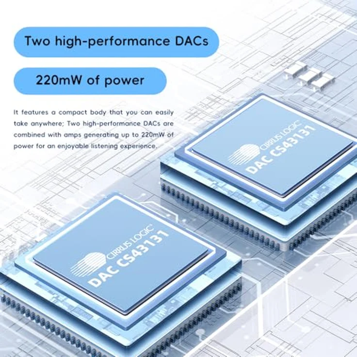 FiiO Snowsky Retro Nano, Kompakter Kopfhörerverstärker mit 32-Bit/384 kHz Unterstützung, Blau – Bild 6