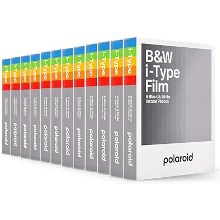 Polaroid B&W Film für i-Type, 12er-Pack, klassischer Schwarz-Weiß-Film mit weißem Rahmen – Bild 1