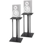 Hama Lautsprecherständer, 2er Set (für schwere Boxen, mit Kabelführung, Schwingungsdämpfer, Boxenständer universal, 64cm Höhe, max. 30kg) schwarz