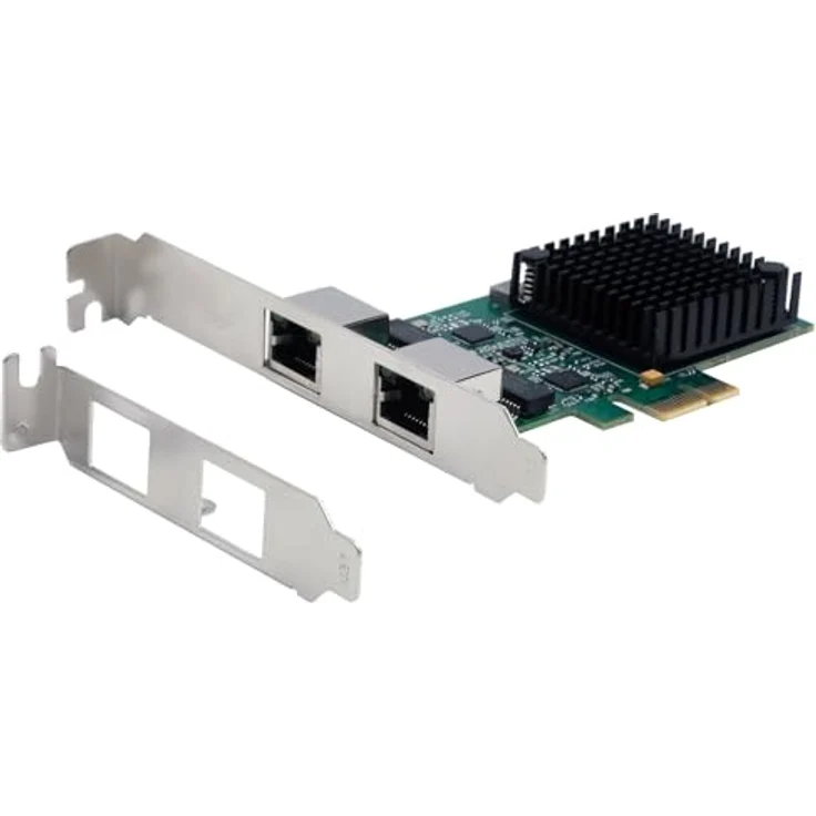 Exsys EX-60112 2-Port 2.5Gigabit PCIe Netzwerk-Karte, unterstützt 10/100/1000/2500 Base-T Ethernet Standard, mit Wake-on-LAN und LED-Anzeige – Bild 1