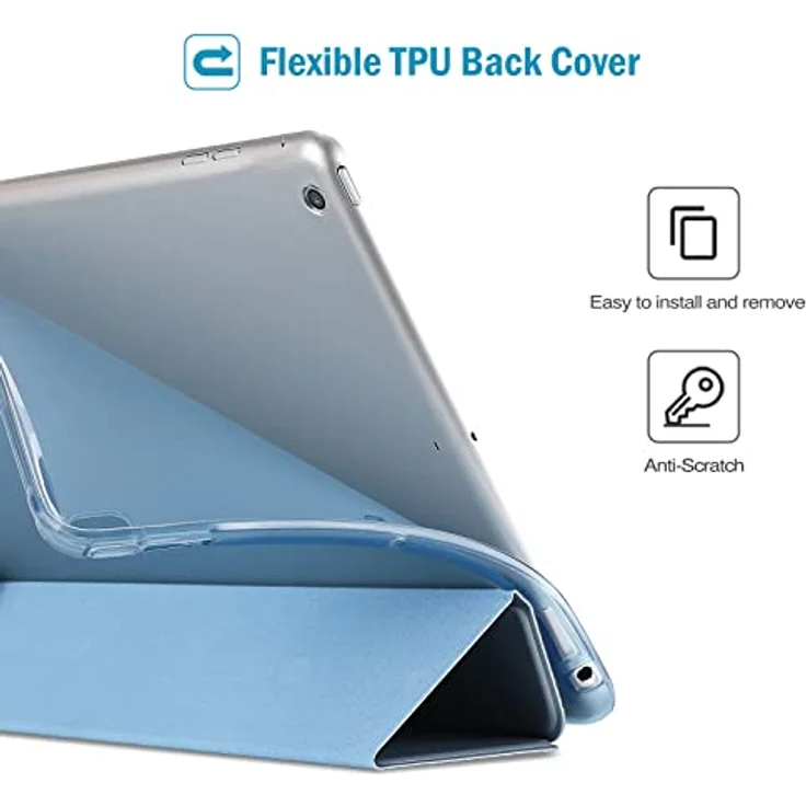 ProCase Soft Hülle für iPad 9.7 Zoll 6./5. Generation, Air 1/2 - Weiche TPU Schutzhülle mit Auto Schlaf/Wach-Modus, Himmelblau – Bild 3
