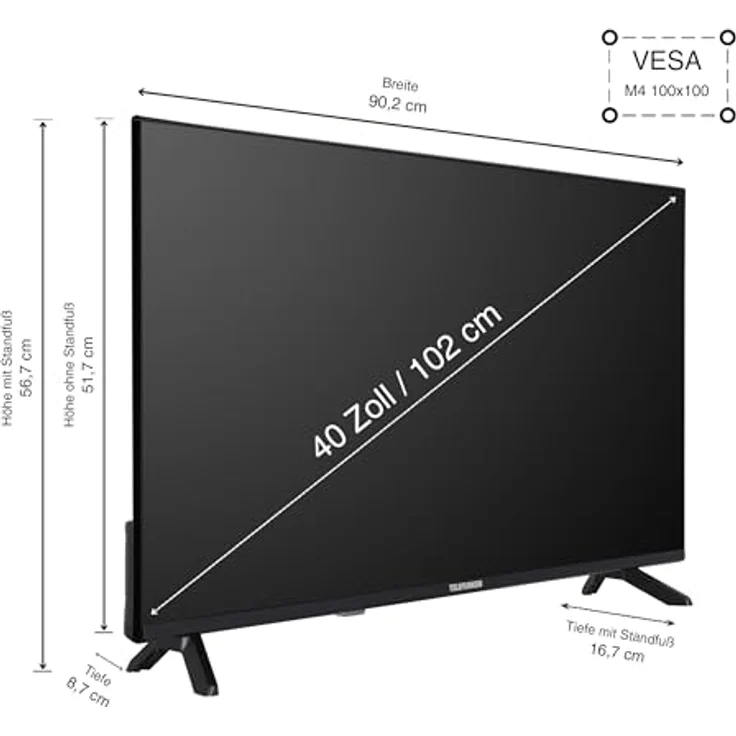 Telefunken Fernseher 40 Zoll Smart TV Powered by TiVo (Full HD, HDR, Triple-Tuner, HD+ 6 Monate inkl.) D40F751X7CW - Flachbildschirm mit atemberaubenden Bildern – Bild 3