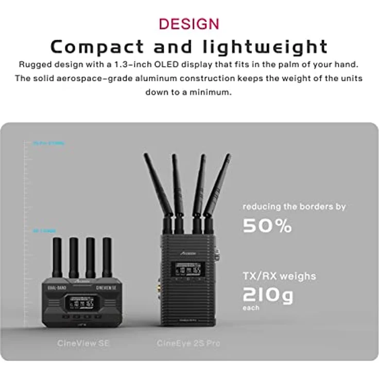 Accsoon CineView SE Drahtlose Bildübertragung Wireless Image Übertragung Video Sender und Empfänger,Dual-Band Übertragung,Reichweite von 1200 ft/350m,Latenz 0.05s&1080P HD Video, HDMI und SDI – Bild 5