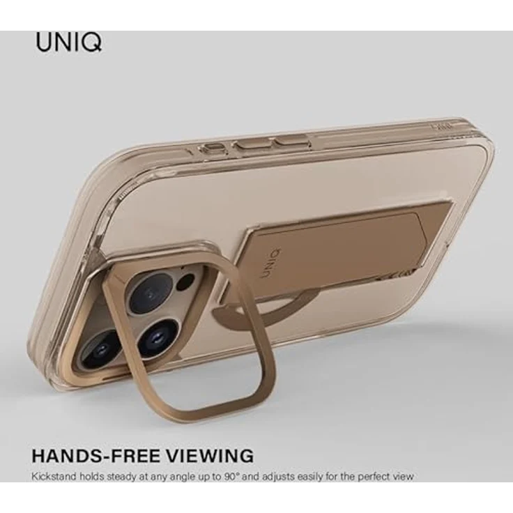 Uniq Heldro Max, Smartphone Hülle für Apple iPhone 16 Pro mit integriertem Kickstand, FlexGrip-Band und MagClick-Laden, Schwarz – Bild 7