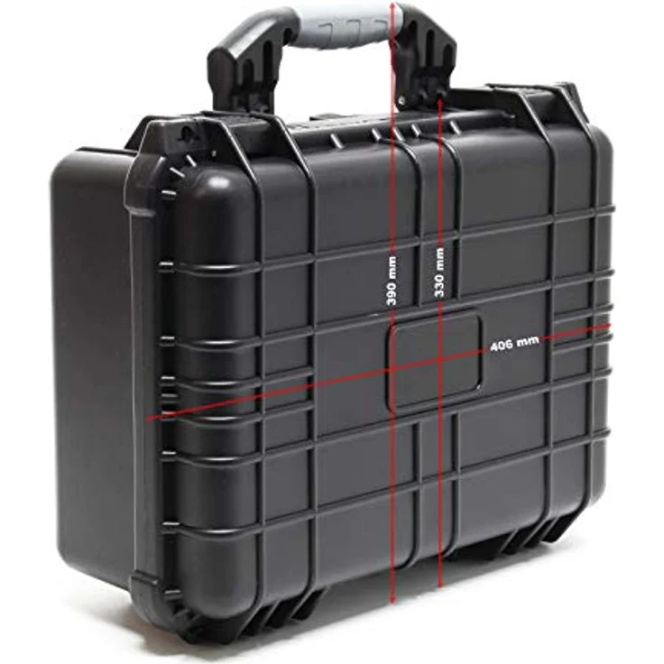 Wiltec Universalkoffer 40,6x33x17,4 cm, schwarzer wasserdichter Schutzkoffer mit Druckausgleichsventil & anpassbaren Schaumstoffmatten – Bild 5