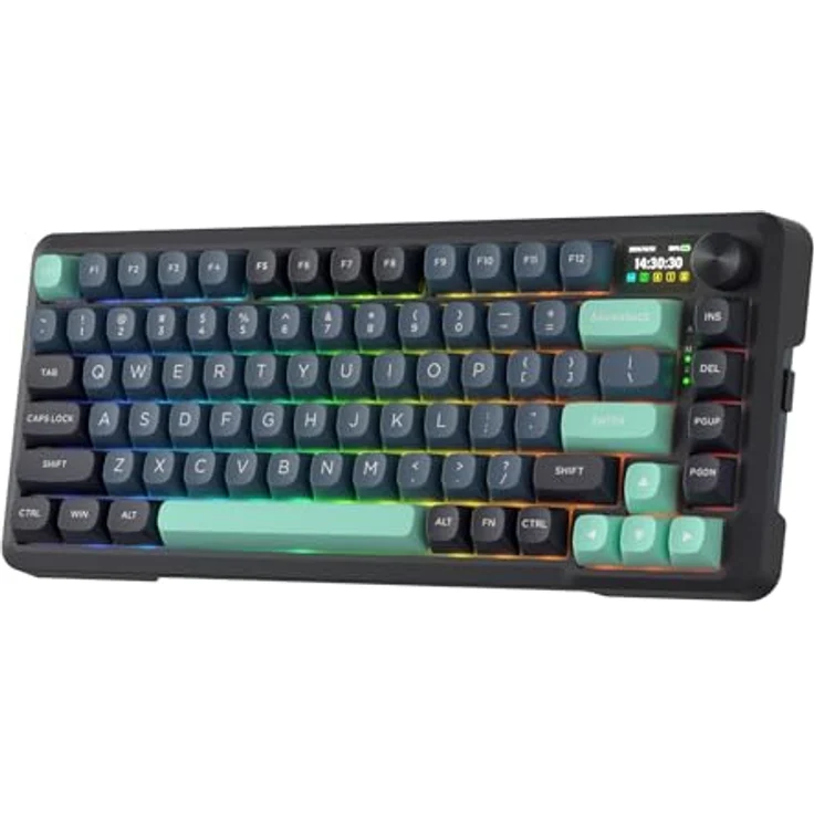 Redragon K724 PRO, kabellose Gasket Gaming-Tastatur mit 1,14’’ TFT-Info-Display, 5-lagiger Geräuschdämpfung und linearen Switches, QWERTY-Layout – Bild 1