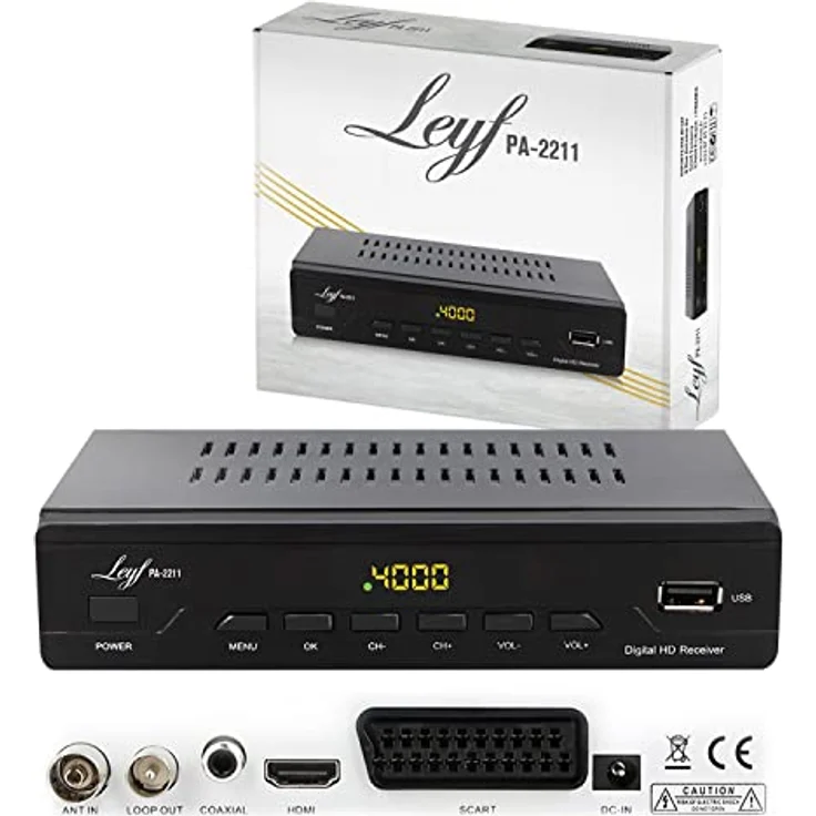 Leyf PA-2211 Kabel Receiver DVB-C Digitales Kabelfernsehen Full HD TV(DVB-C / C2, HDTV, DVB-T/T2, HD, SCART, USB) +HD Kabel, Kabelfernsehen für alle Kabelanbieter geeignet – Bild 5