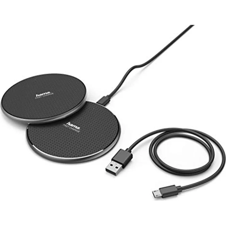 Hama kabelloses Ladegerät QI-FC10, Qi Ladestation, schwarz (2 Stück) – Bild 2