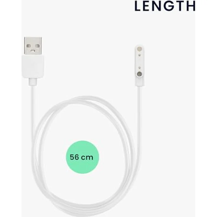 kwmobile USB Kabel Charger für Xplora XGO 2, 60 cm Ladekabel in Weiß - Smart Watch Ersatzkabel für Fitnesstracker – Bild 3