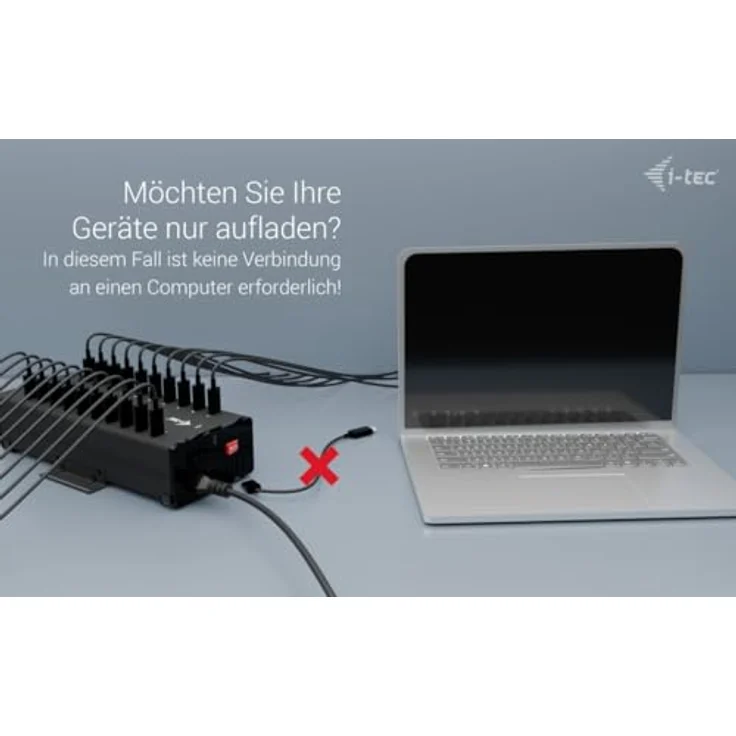 i-tec USB-C/USB-A Metall-Lade- und Daten-HUB, 15 W pro Anschluss, 20 x USB-C – Bild 5