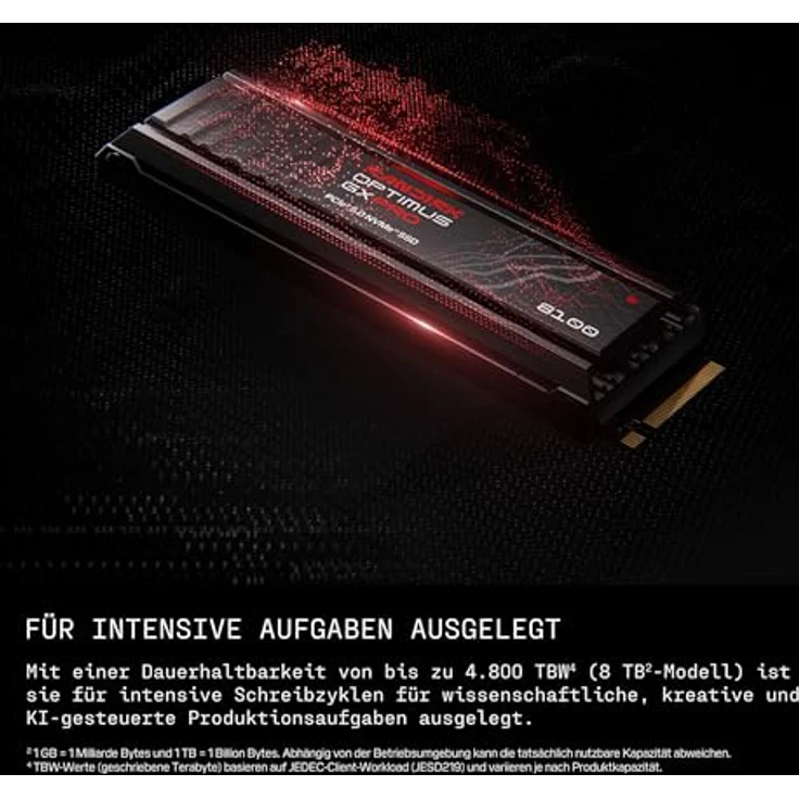 SanDisk Optimus GX PRO 8100 PCIe Gen 5 NVMe SSD mit Kühlkörper, 1 TB, bis zu 14.900/11.000 MB/s sequentielle Lese-/Schreibgeschwindigkeiten, TLC 3D CBA NAND – Bild 4