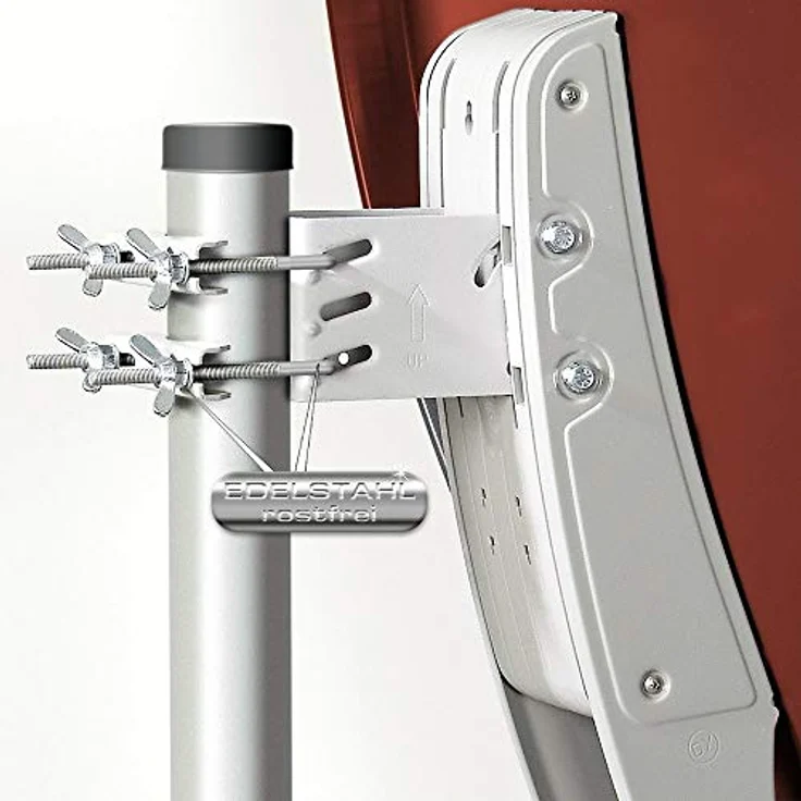 Fuba DAA 850 R, Satellitenantenne Aluminium in Rot, HDTV 4K DELUXE Octo LNB для bis zu 8 Teilnehmern – Bild 2