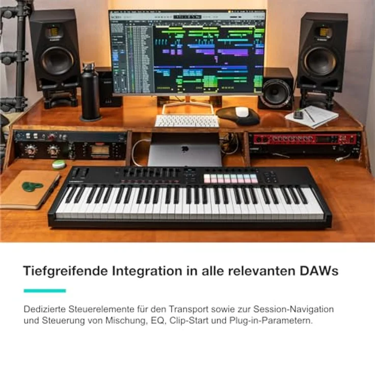 Novation Launchkey 61 [MK4] – USB/MIDI-Controller-Keyboard mit 61 halb gewichteten Tasten, DAW-Integration, 8 Drum-Pads und Arpeggiator, inkl. Musikproduktions-Software-Bundle – Bild 3