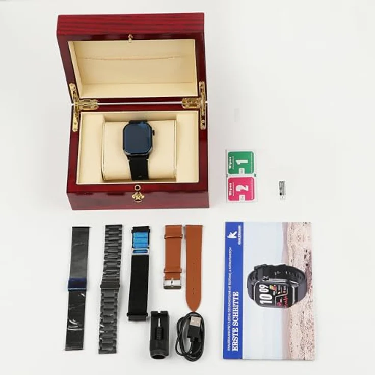Knauermann PRO 3 (2024) Schwarz - Gesundheitsuhr Smartwatch mit Telefoniefunktion - EKG + HRV und SOS Funktion - AMOLED Display- BT Bluetooth - Schlafapnoe - Blutdruck - Edition 1, 14-24 – Bild 2