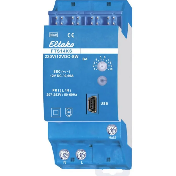 Eltako FTS14-Kommunikationsschnittstelle 30014065 CI-Modul mit integrierter 12V DC/8W Spannungsversorgung und Mini-USB-Anschluss