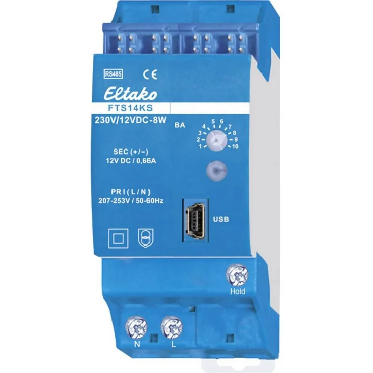 Eltako FTS14-Kommunikationsschnittstelle 30014065 CI-Modul mit integrierter 12V DC/8W Spannungsversorgung und Mini-USB-Anschluss
