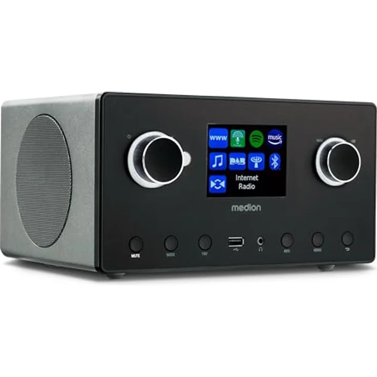 Medion® Internet-Radio (AM/FM, Amazon Music, MW/UKW, Spotify, WiFi, DAB+, 30 W, P85444) in Titanfarben – Bild 5