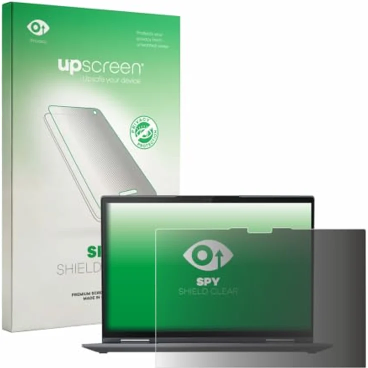 upscreen Blickschutzfolie für Lenovo ThinkPad X1 Yoga Gen 8 14", Anti-Spy Sichtschutz mit Blaulichtfilter, blasenfreie Montage, Made in Germany – Bild 1