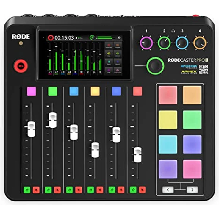 RØDE Rodecaster Pro II Podcast Station + Wireless ME-TX Drahtlos-Mikrofon + keepdrum Mikrofasertuch - Ideal für Podcaster; Streamer; Musiker; Content-Creator - Wi-Fi und Ethernet-Anschluss / Bluetooth, Integrierte Effekte - 4 Audio-Eingänge, Dual USB-Audio Interface - + WIME TX Sendemodul + keepdrum Mikrofasertuch – Bild 2