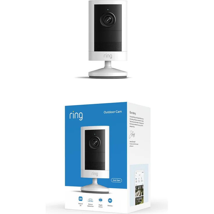 Ring Outdoor Camera 2K, Außenkamera mit optimiertem 6x Zoom, Nachtsicht und witterungsbeständigem Design