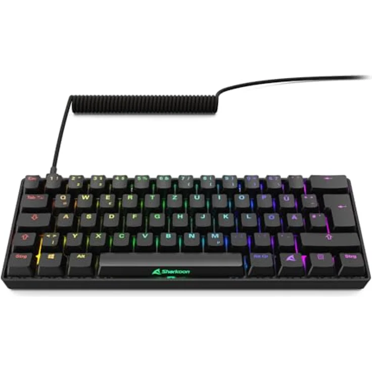 Sharkoon SKILLER SGK50 S4 Gen2, Kompakte Gaming-Tastatur mit Gateron Yellow, Schwarz, DE Layout – Bild 3