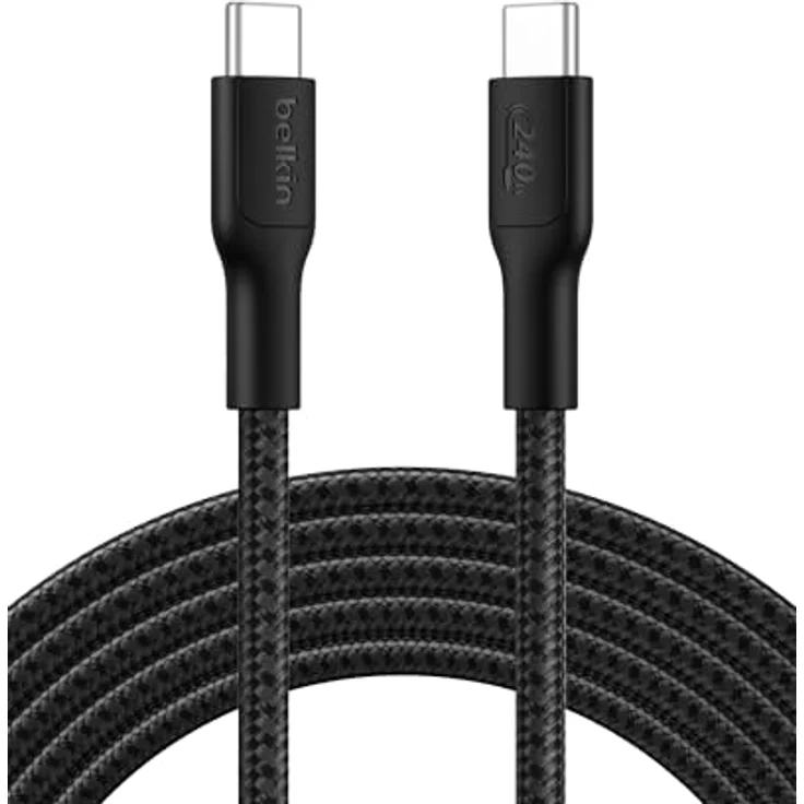 Belkin BoostCharge Pro USB C Kabel, 3 m, Schwarz, Schnellladung bis zu 240 W – Bild 1
