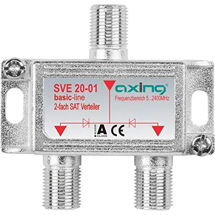 Axing SVE 20-01 2-Fach SAT-Verteiler Splitter mit DC-Durchgang für Satelliten-Anlagen Unicable DVB-T2 HD (5-2400 MHz) Class A – Bild 2