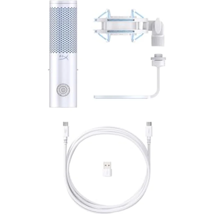 HP HyperX QuadCast 2, USB Mikrofon in Grau mit 24-Bit/96kHz Recording, Tap-to-Mute-Sensor und abnehmbaren Shock-Mount – Bild 14