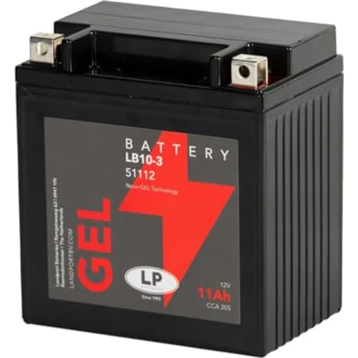 Landport LB10-3, 12V 11Ah Gel Startbatterie für Motorräder, wartungsfrei, hohe Kaltstartleistung, 205 A CCA – Bild 1
