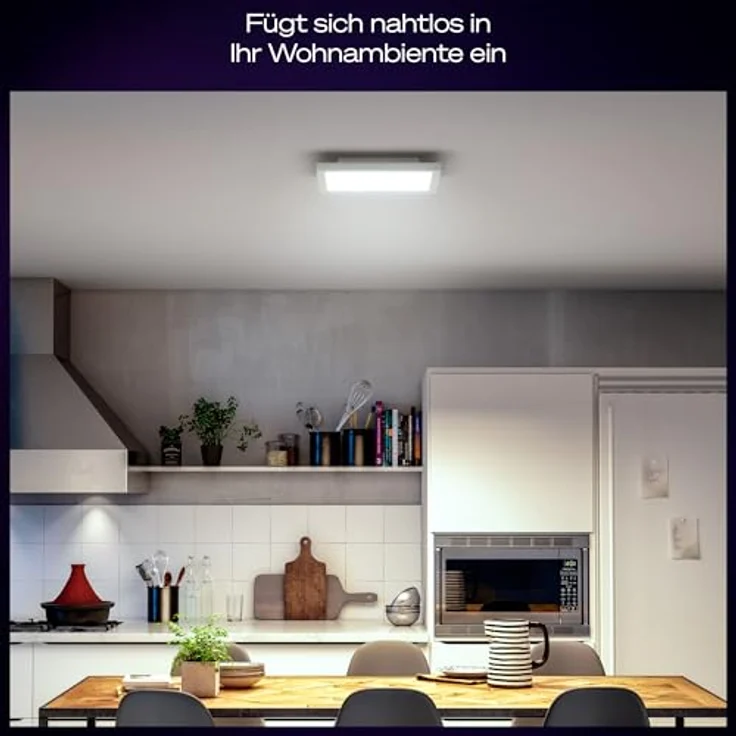 Philips Hue Aurelle White Ambiance, LED-Panelleuchte 30 cm x 30 cm, smarte Deckenbeleuchtung in Weiß mit 50.000 Weißtönen – Bild 3