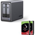 Ugreen NASync DXP2800, NAS System 2-Bay mit 16 TB SEAGATE Festplatten (2 x 8 TB) für Desktop-Datenspeicherung