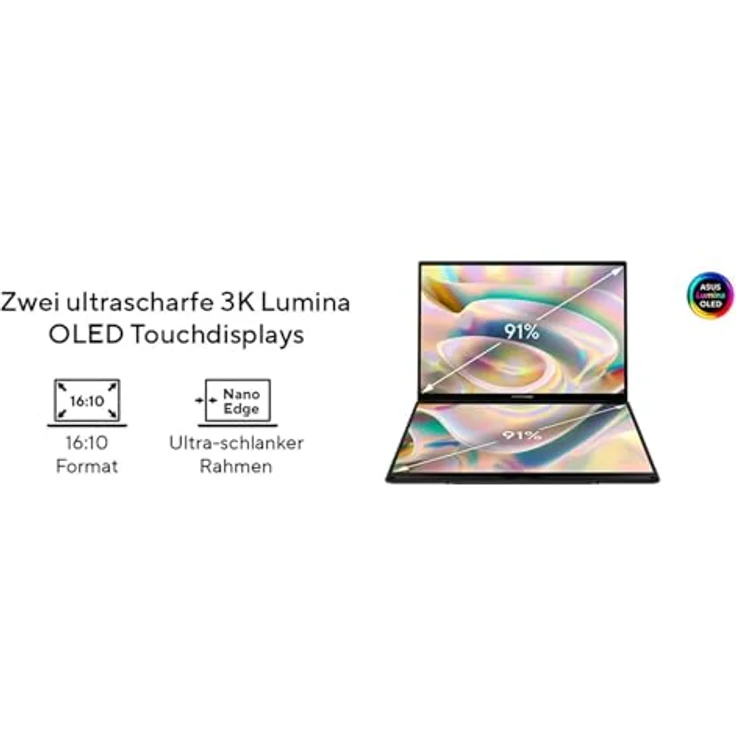 ASUS Zenbook Duo 90NB14X1-M00800, Intel Core Ultra 9 285H Prozessor, 32GB RAM, 2000GB SSD, 14" Touch OLED Display, Windows 11 Professional – Bild 5
