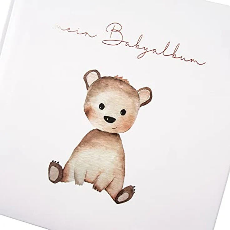 goldbuch 24 458 Fotoalbum Teddybär Foto Album 60 weiße Seiten für 120 Bilder, Babyfotobuch Beige 25 x 25 x 4 cm – Bild 4