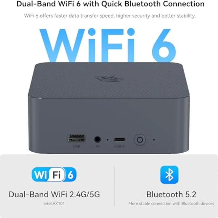 Beelink Mini PC EQi12, Intel Core i5 1235U, 32GB DDR4, 500GB M.2 PCIe4.0 SSD, 4K Dual Display, WiFi6, BT5.2, Dual HDMI, Dual Gigabit Ethernet, Office Desktop PC – Bild 4